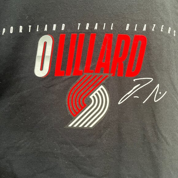 NBA Portland Trail Blazers Damian Lillard T-Shirt Black Large - New - Picture 3 of 5
